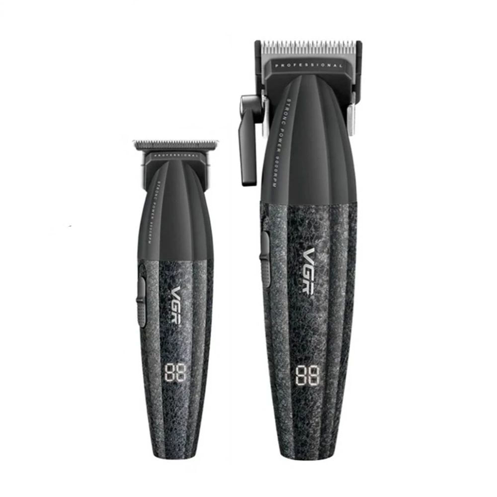 Maquina de cortar cabello VGR y TRIMER pack profesional, negro