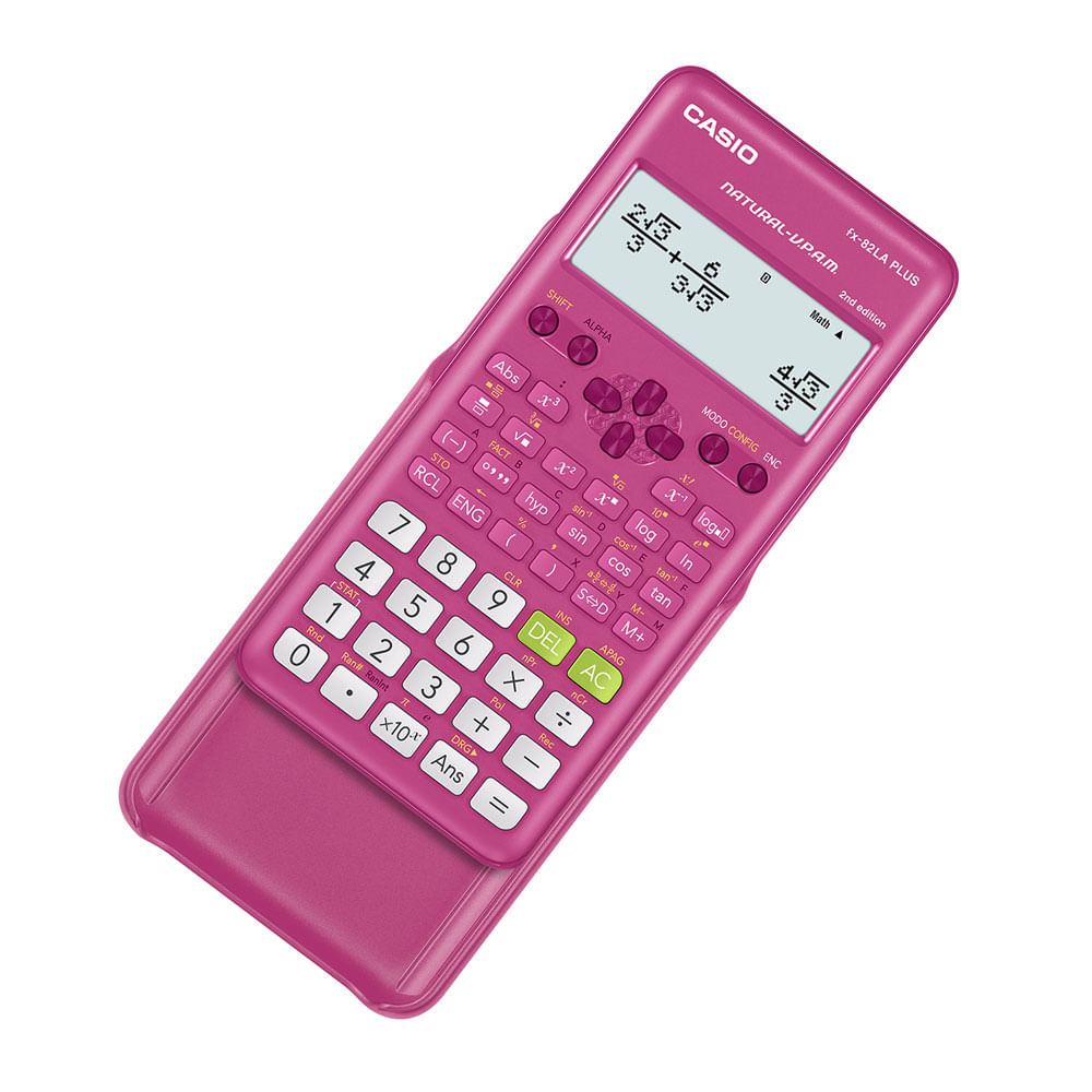 Imagen 2 del producto Calculadora científica Casio FX82LA Plus 2, 12 dígitos, 252 funciones, pantalla natural, a pilas, rosado