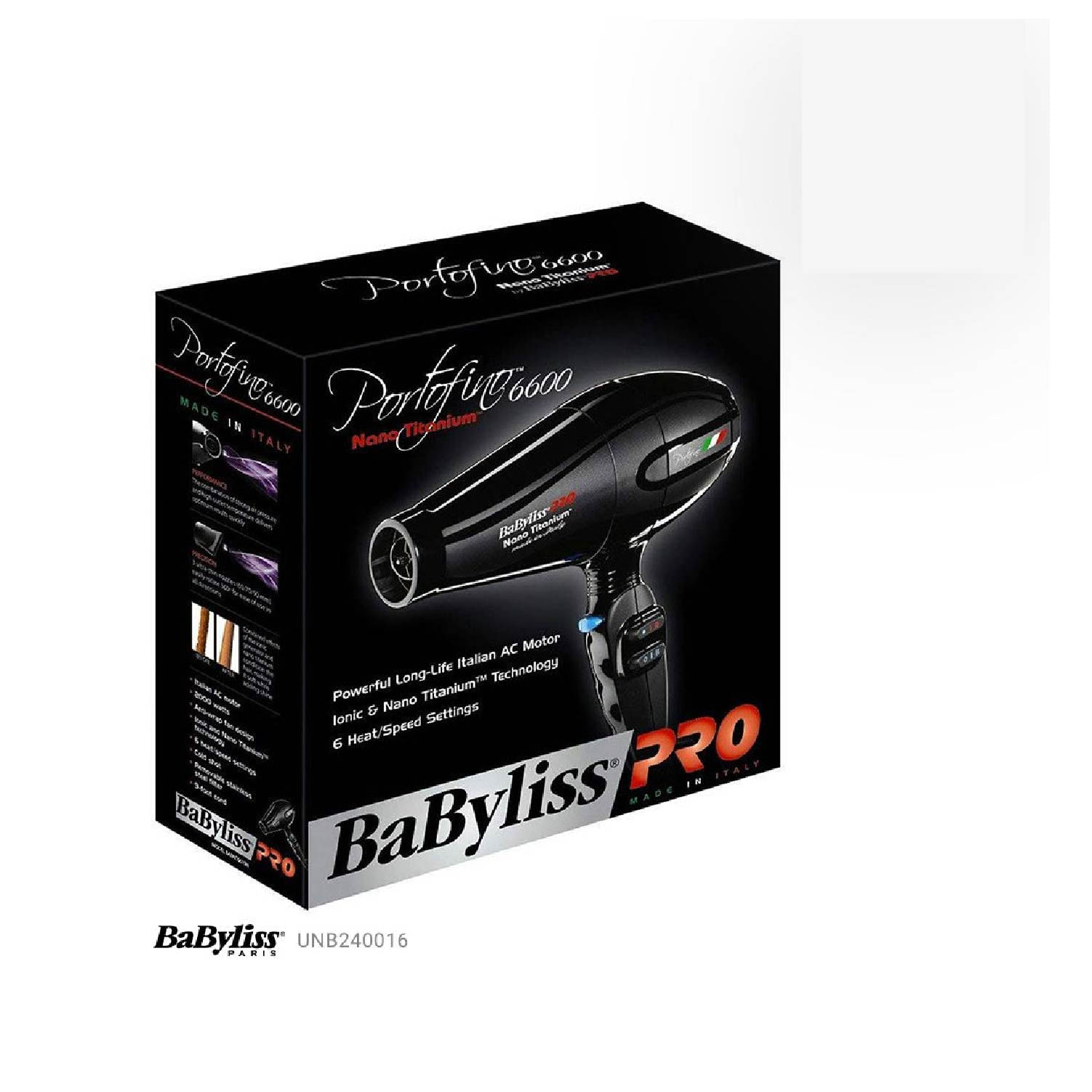 Imagen 2 del producto Secadora profesional Babyliss Pro Nano Titanium, negro - BABNT6610NPE