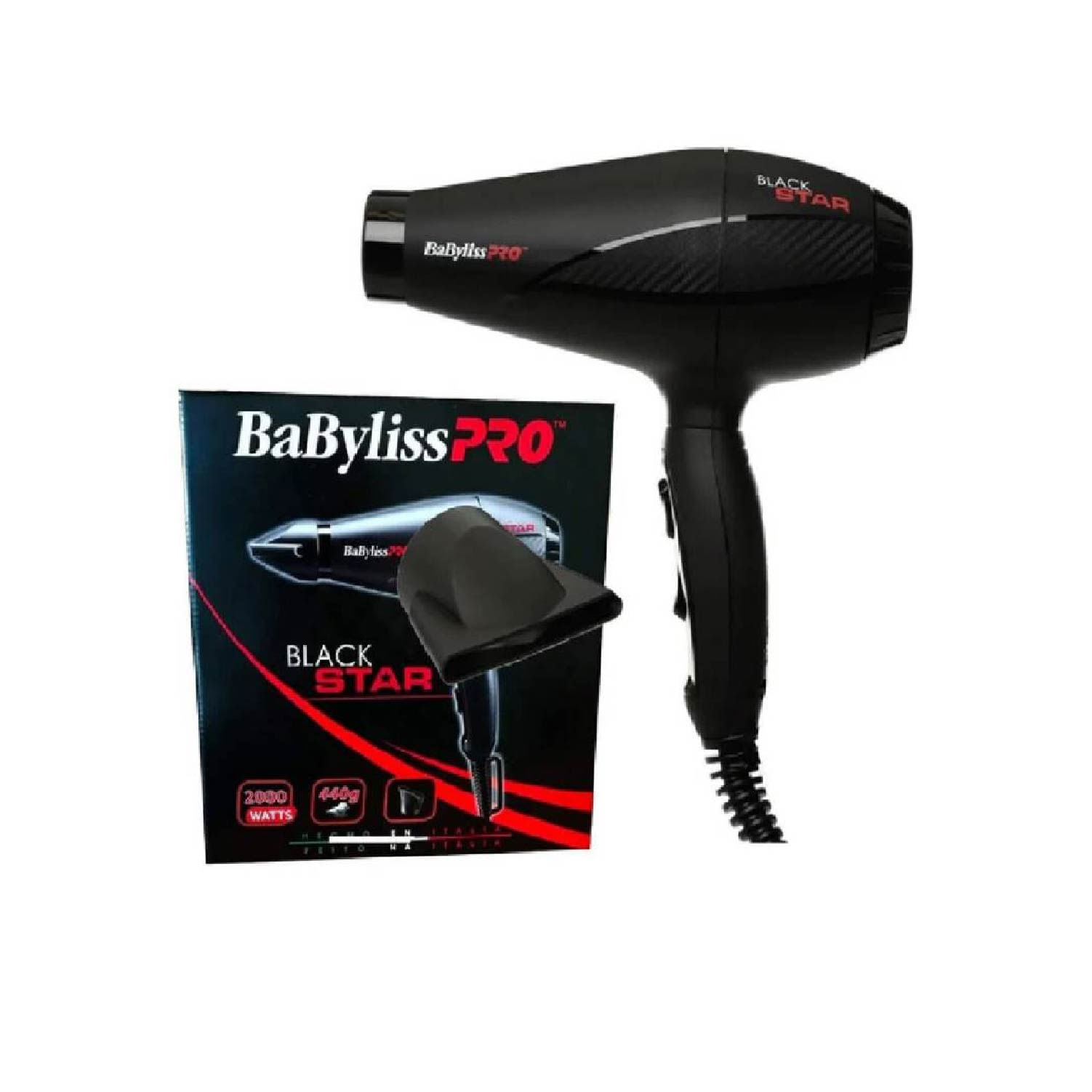 Imagen 2 del producto Secadora de cabello Babyliss Pro, black star, 2000W, negro - B6200PE