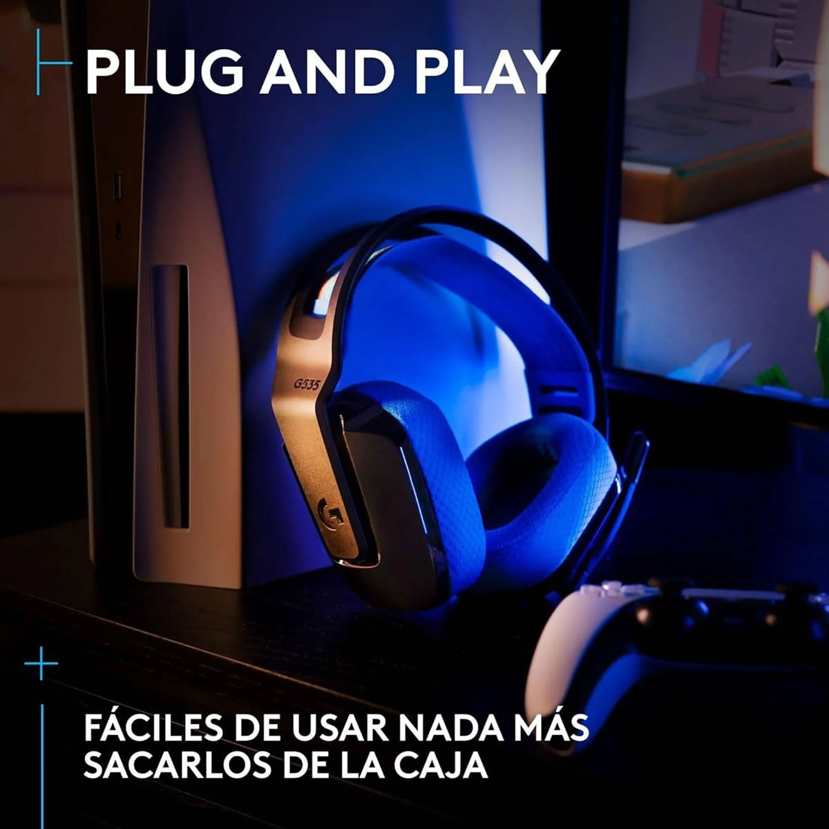 Imagen 2 del producto Audífonos Logitech G535 Lightspeed, wireless, 12 metros, azul