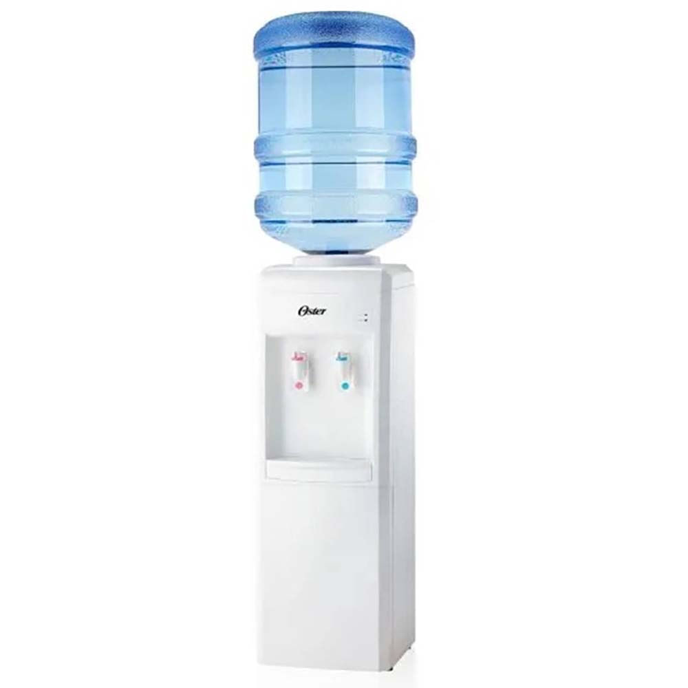 Dispensador de agua Oster OS-PWDA8001W, 20 litros, agua fría/caliente, seguridad niños, silencioso, blanco