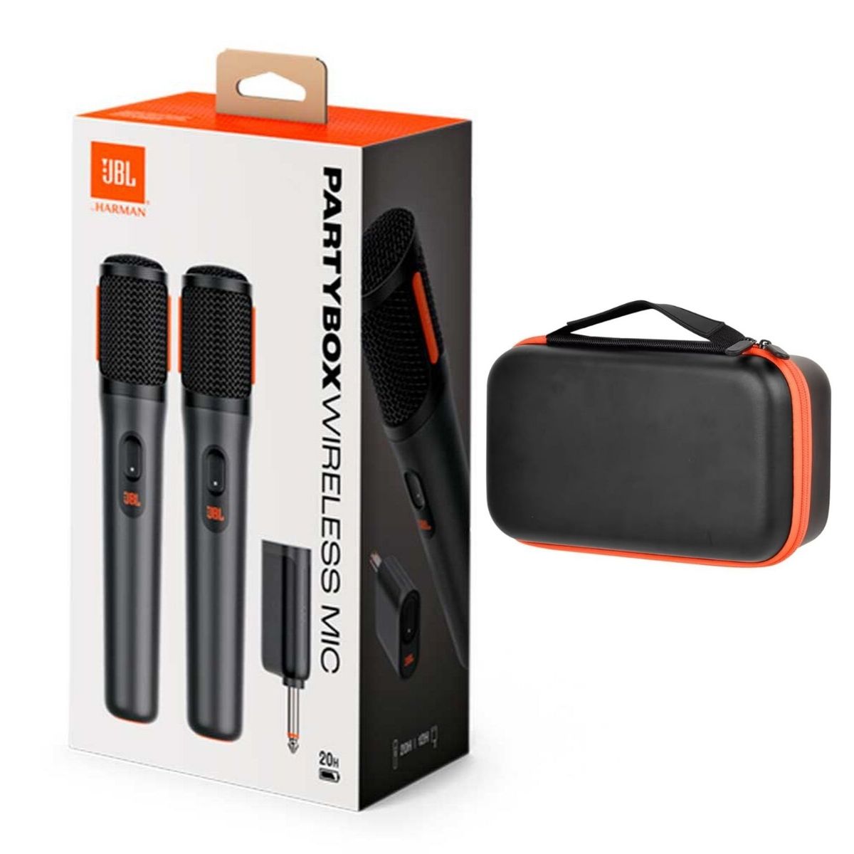 Micrófono JBL Partybox Wireless, recargable + Estuche rígido, negro