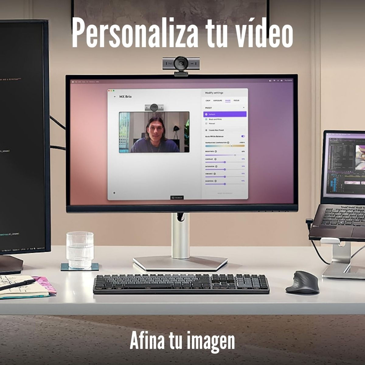 Imagen 2 del producto Cámara Web Logitech MX Brio, Ultra HD 4K, USB-C, grafito