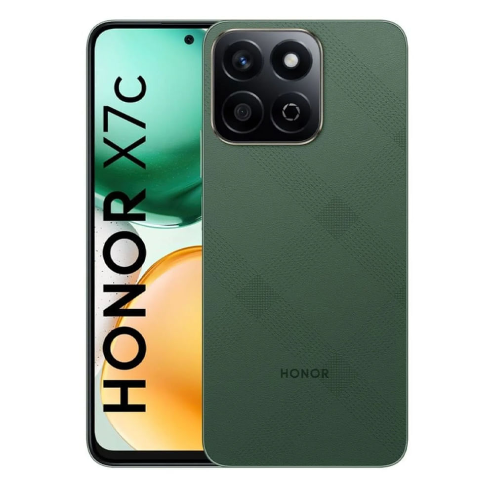 Imagen 1 del producto Celular Honor X7c 4G, 256GB, 8GB RAM, cámara trasera 108MP y frontal 8MP, 6.77"", verde