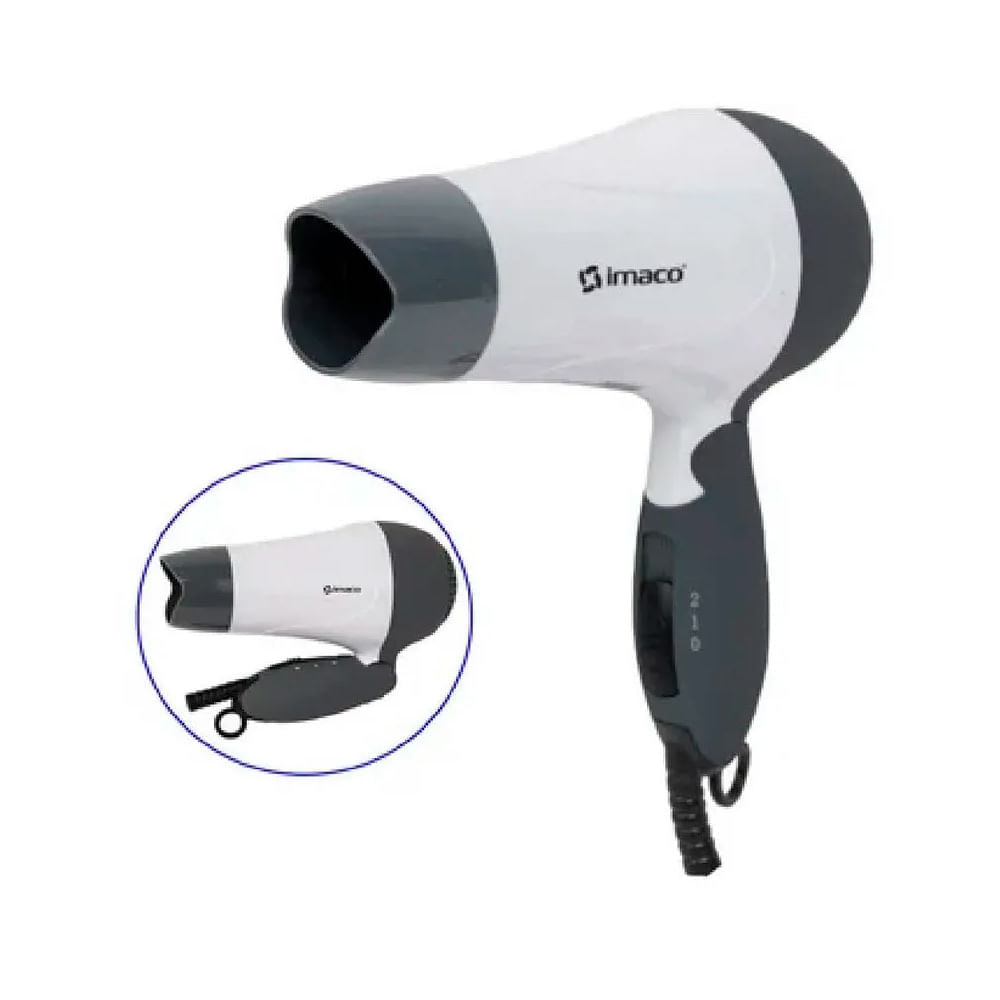 Imagen 2 del producto Secadora de cabello Imaco HD1850 1800W, 3 niveles de temperatura, 2 velocidades, blanco