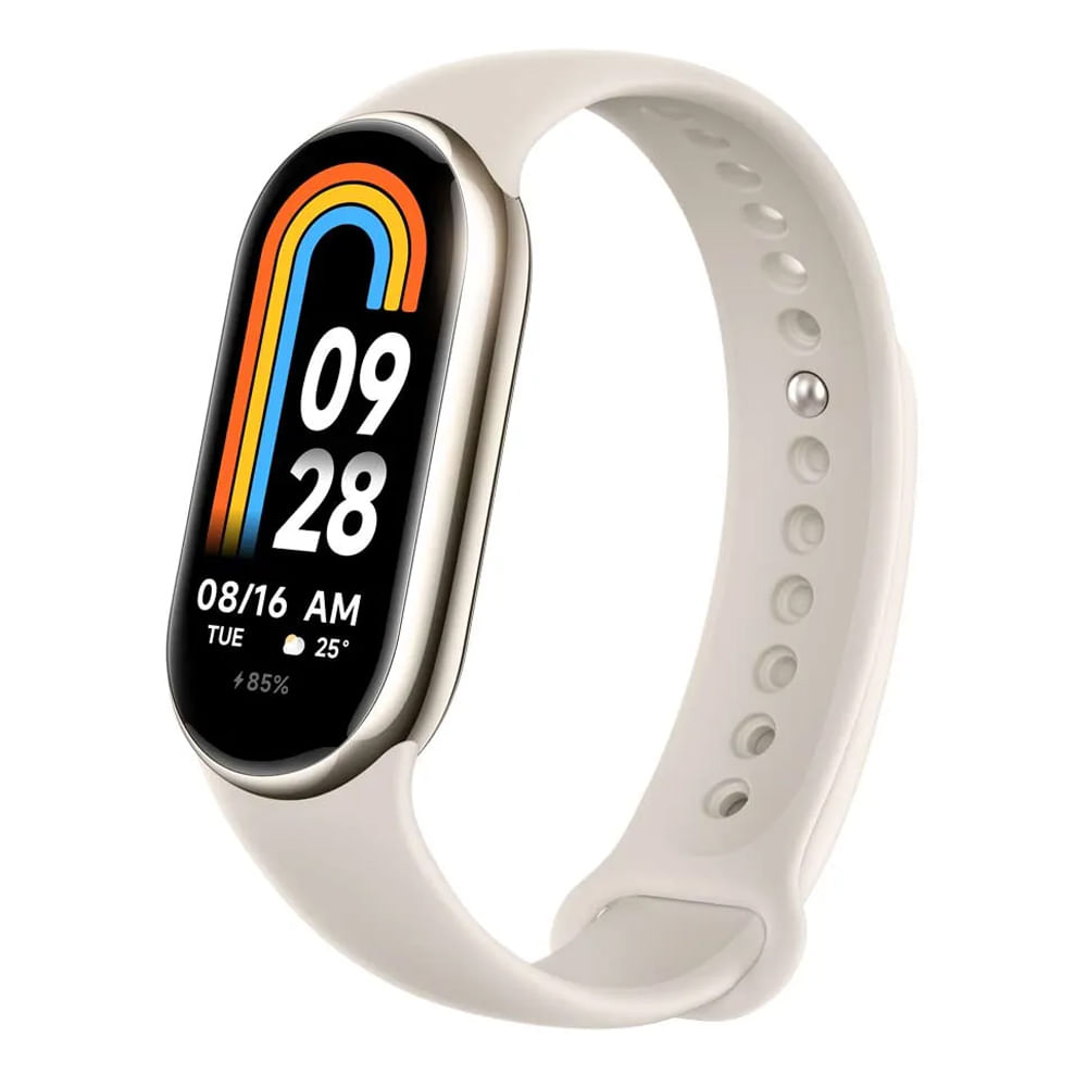 Smartband Xiaomi Mi Band 8 Global 1.62” AMOLED, hasta 16 horas de batería, SpO2, resistente al agua IP68, dorada