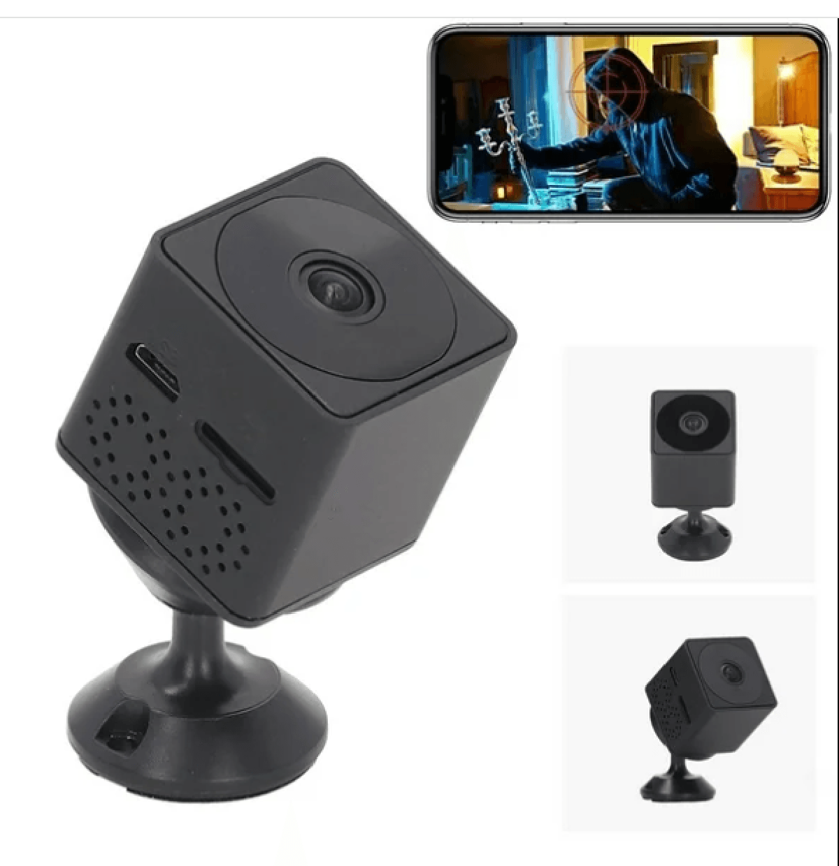 Imagen 2 del producto Cámara espía Wi-Fi, visión nocturna, inalámbrica, FHD, negro
