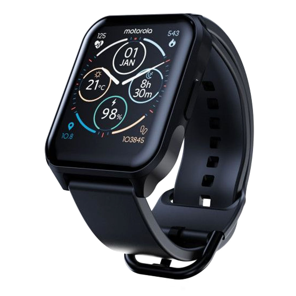 Smartwatch Moto Watch 70 con pantalla LCD de 1.69″, GPS integrado, monitor de salud, hasta 10 días de batería, negro