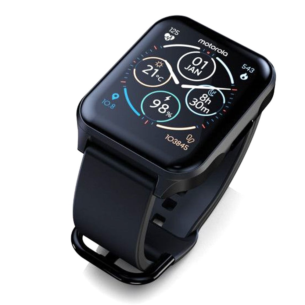 Imagen 2 del producto Smartwatch Moto Watch 70 con pantalla LCD de 1.69″, GPS integrado, monitor de salud, hasta 10 días de batería, negro