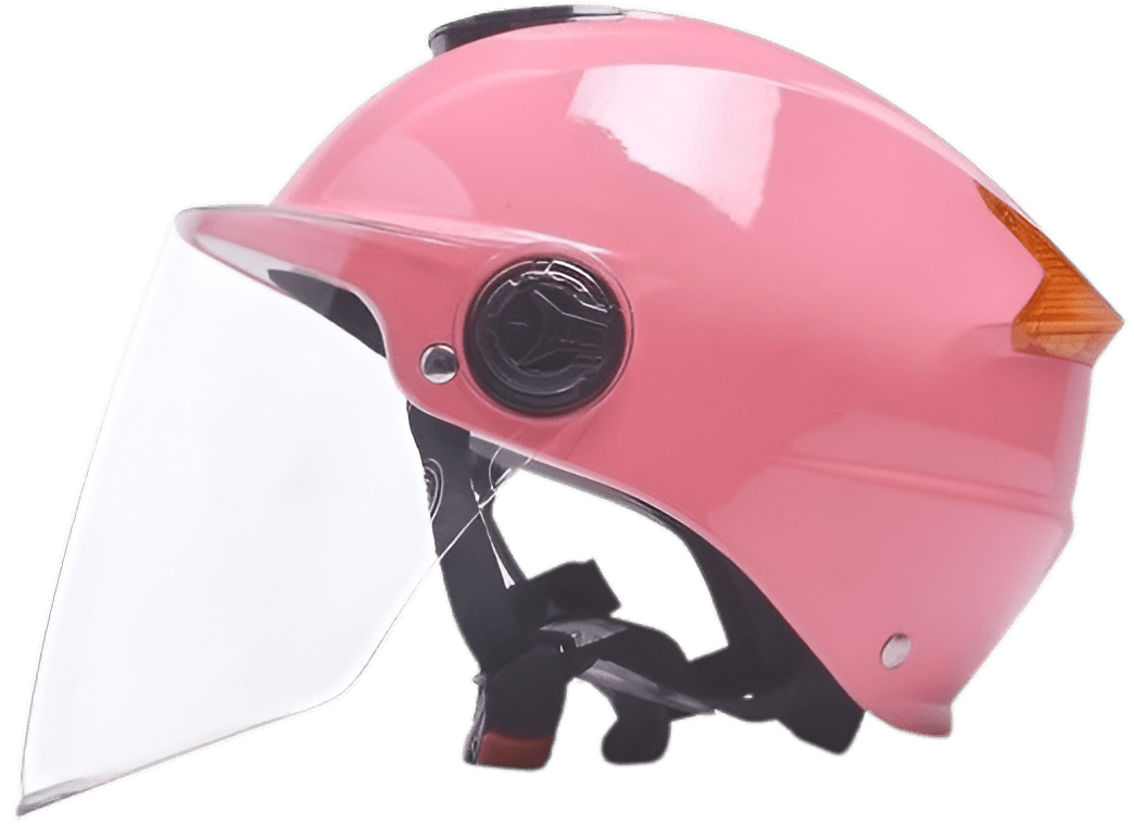 Casco con visera para bicicleta, scooter o bicicleta eléctrica con ventilación, reflector y visor HD, rosado