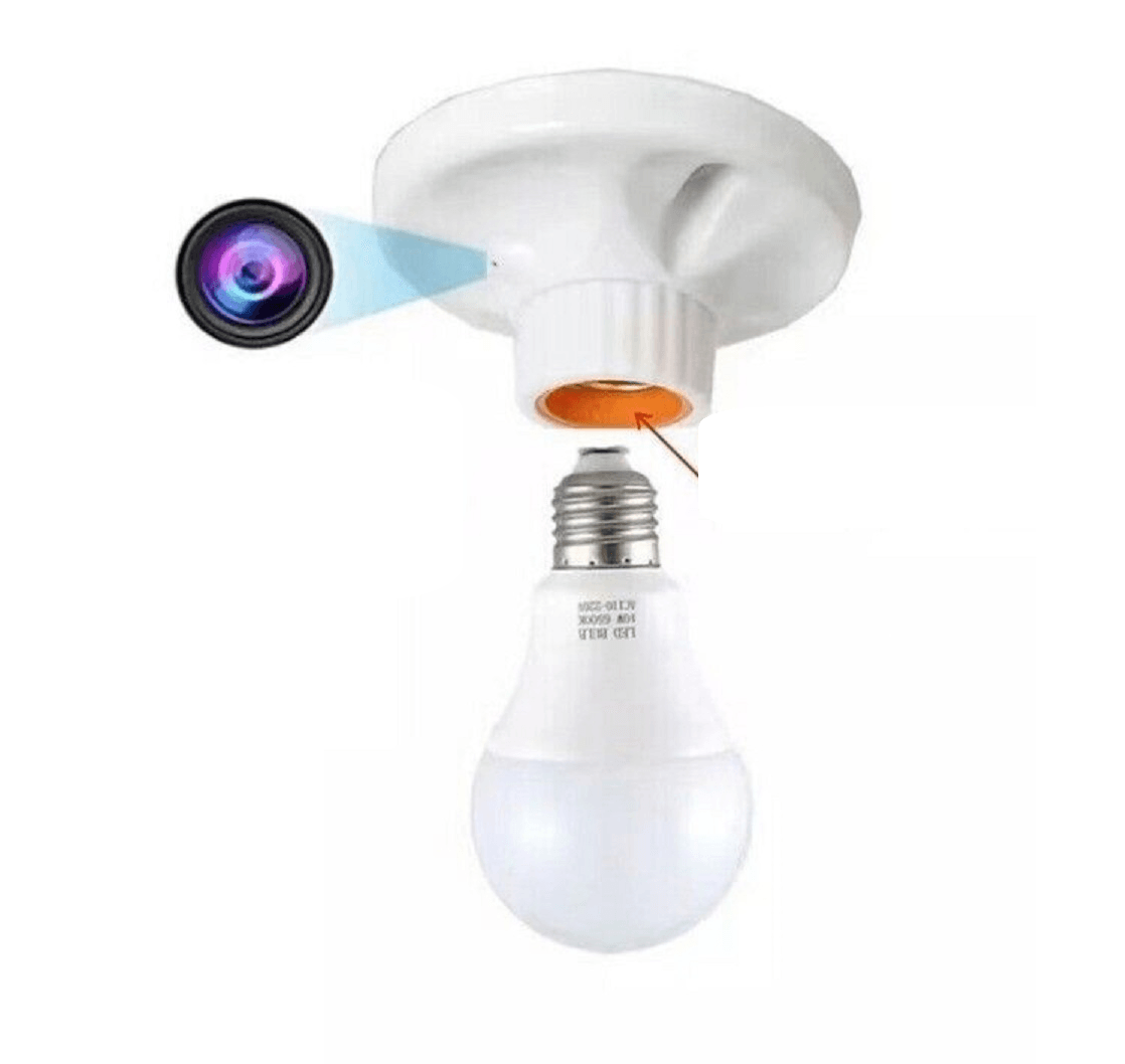 Socket espía cámara Wi-Fi FHD, ángulo 100°, graba audio y video, soporta 128GB