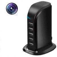 Cargador cámara espía múltiple FHD, Wi-Fi, negro