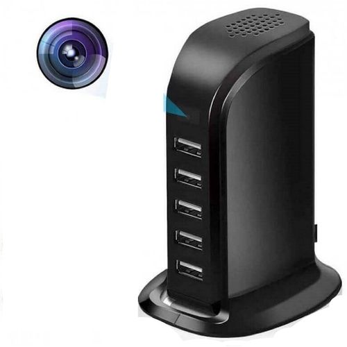 Cargador cámara espía múltiple FHD, Wi-Fi, negro