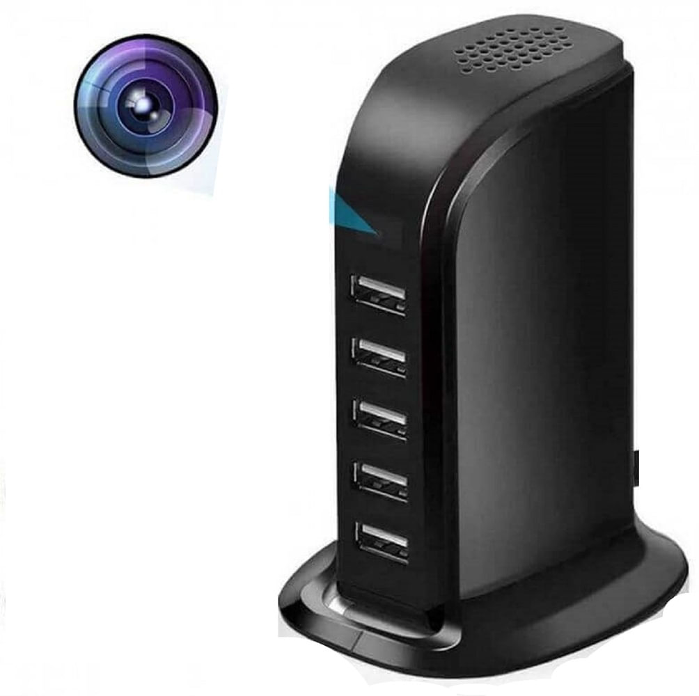 Cargador cámara espía múltiple FHD, Wi-Fi, negro