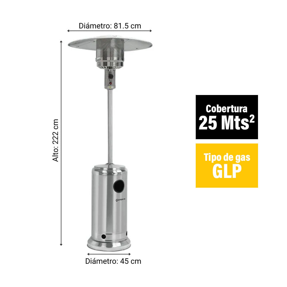 Imagen 2 del producto Estufa Imaco calentador de patio a gas, acero inoxidable - PHS130