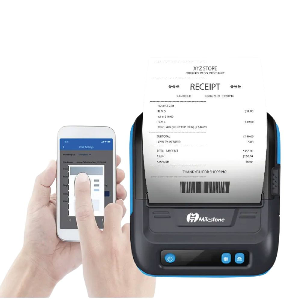 Imagen 2 del producto Impresora térmica Dual Milestone MHT P29L, etiquetas y tickets 80mm, bluetooth y USB