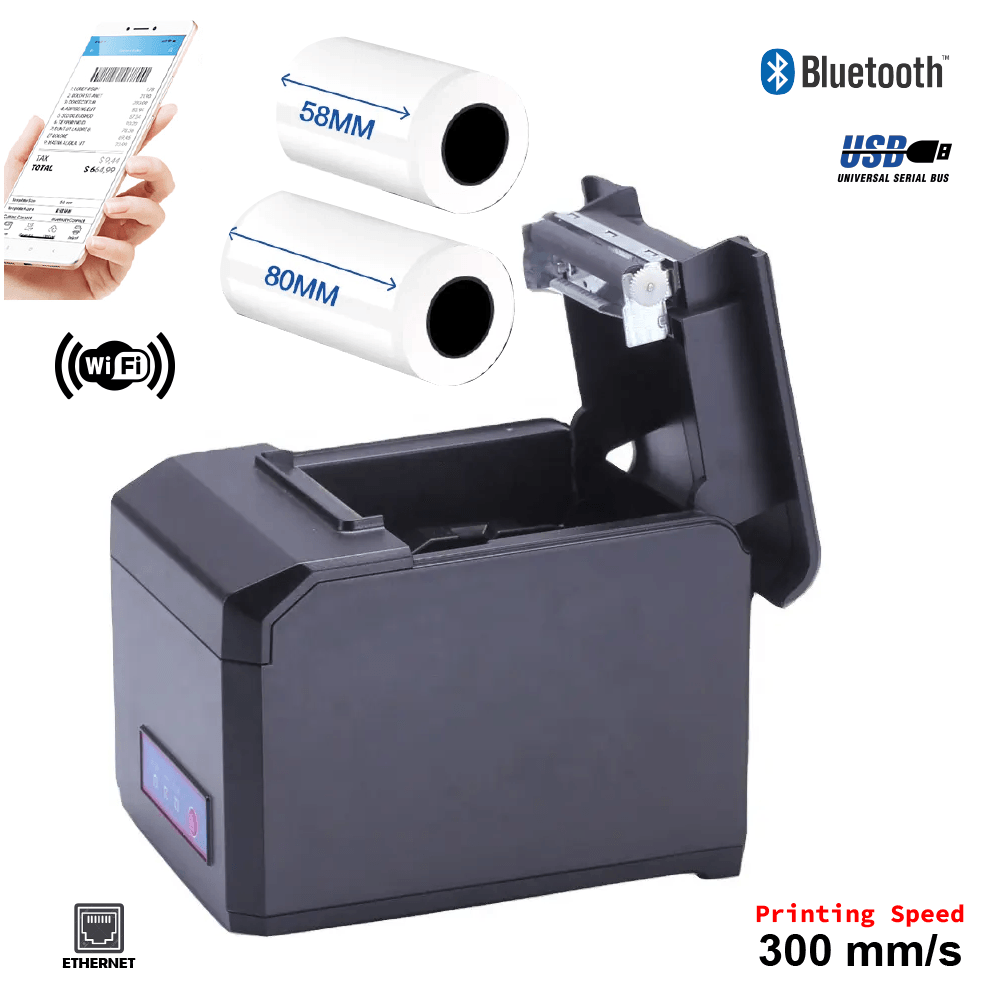 Imagen 2 del producto Impresora térmica 80mm HOIN E801, corte automático, Wi-Fi, bluetooth, LAN, USB