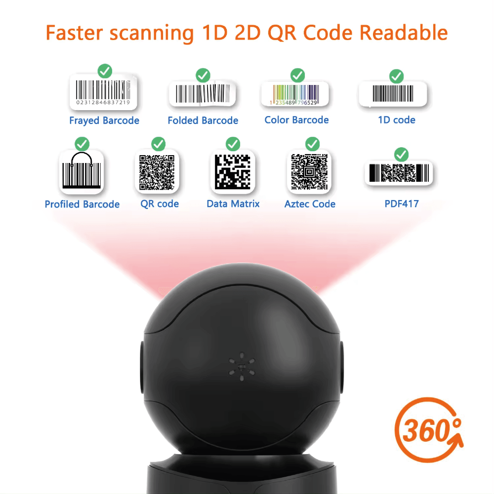 Imagen 2 del producto Escáner código de barras Netum A5 2D, omnidireccional, USB, automático 360º de escritorio
