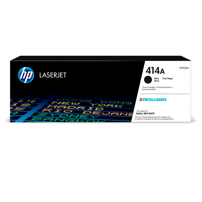 Tóner HP 414A W2020A, rinde hasta 2400 páginas, compatible con M454, M479, negro
