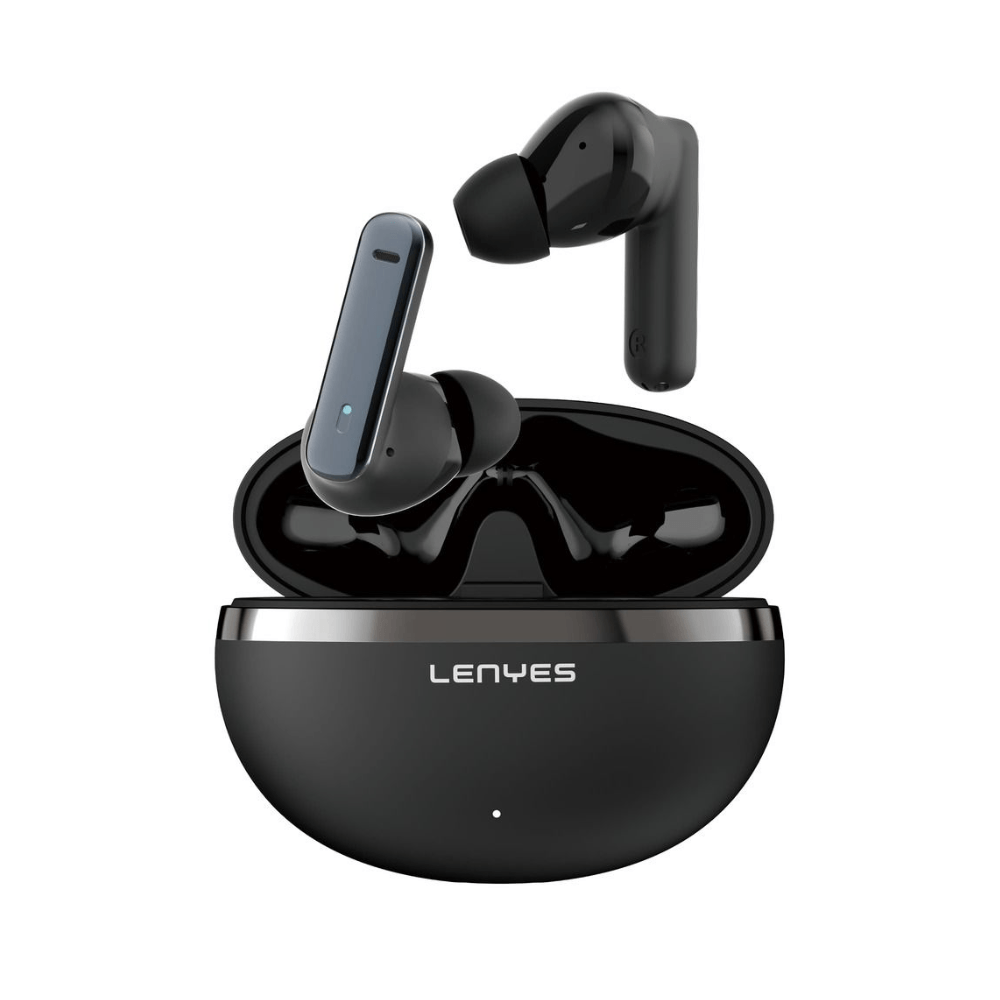 Audífono Lenyes AIR98, sonido estéreo, estuche de carga, bluetooth 5.3, hasta 20 horas (Estuche 15 Horas + Audífonos 5 Horas), negro