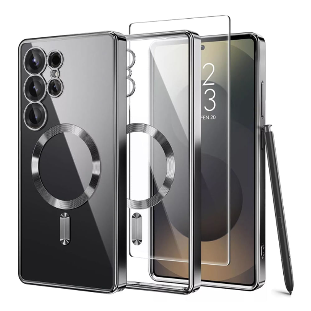 Case Samsung Galaxy S25 Ultra Magnético Transparente Negro