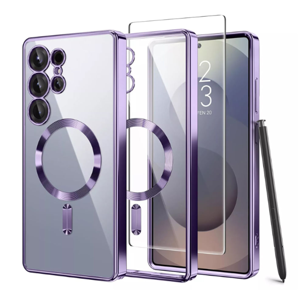 Case Samsung Galaxy S25 Ultra Magnético Transparente Lila