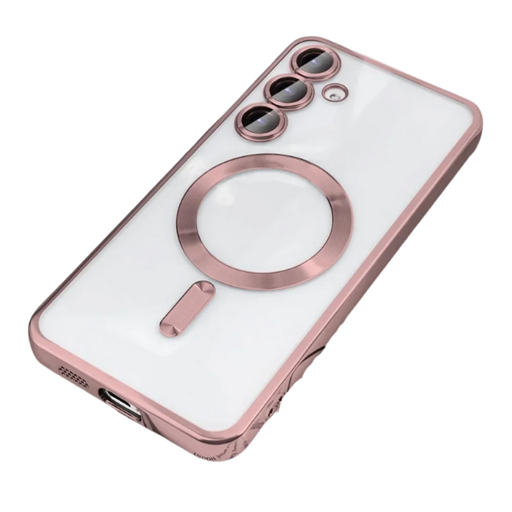 Case Samsung Galaxy S25 Magnético Transparente Rosado