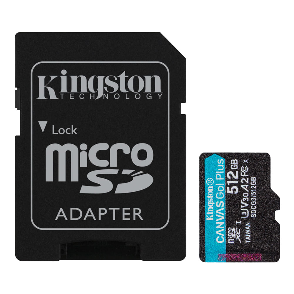 Imagen 1 del producto MicroSDXC Canvas Go Plus Gen4 512GB V30 A2 U3 Kingston