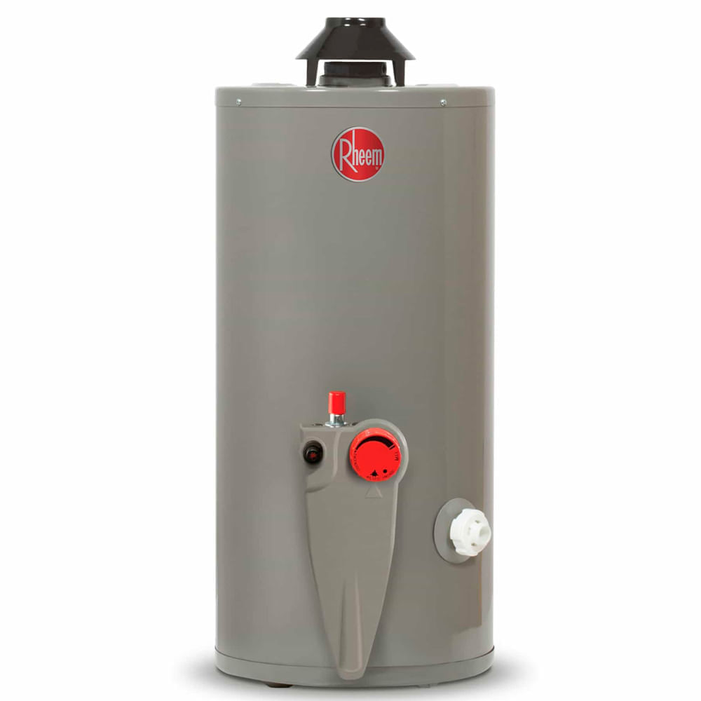 Termotanque Rheem, 76 litros, GLP, quemador de acero, encendido automático, gris