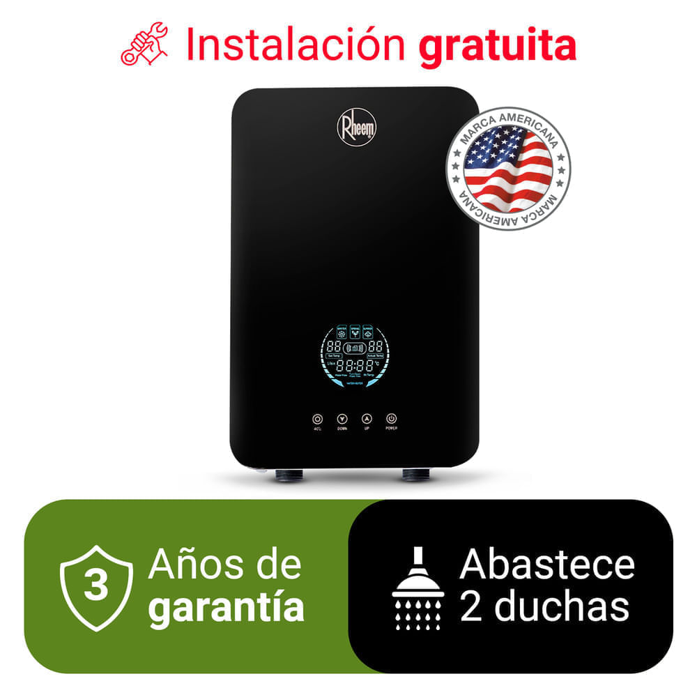 Imagen 2 del producto Rapiducha performance Rheem 8800W, 8 sistemas de seguridad, resistencia blindada, negro