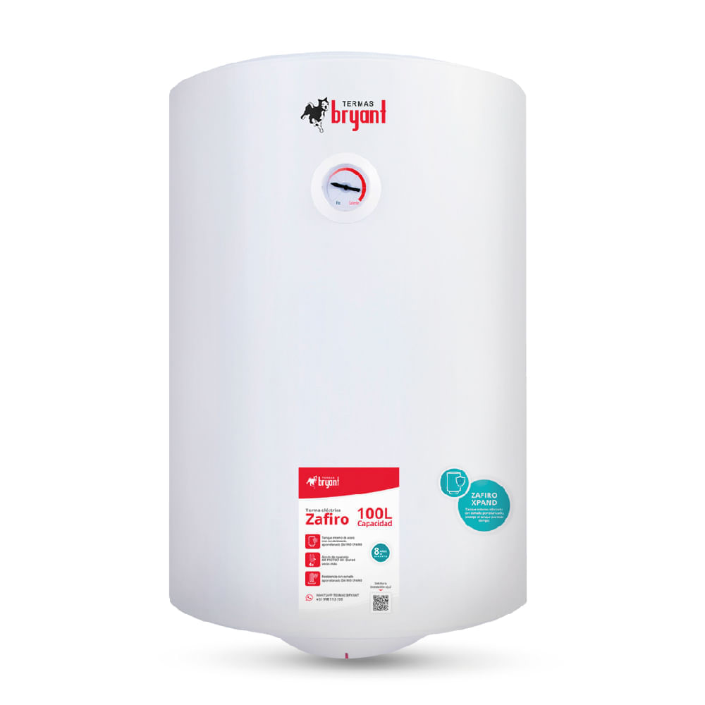 Terma eléctrica Bryant Zafiro, 1500W, 100 litros, blanco