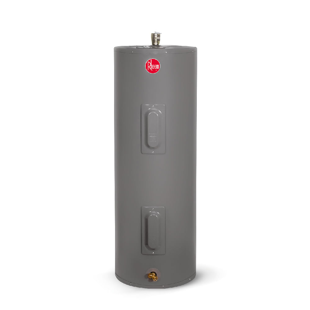 Terma eléctrica Rheem 114 litros, 220/2.1KW, válvula de seguridad sobre presión y temperatura, gris