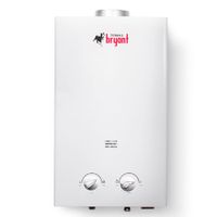 Terma a gas Bryant, 10 litros, GLP, controles mecánicos, blanco