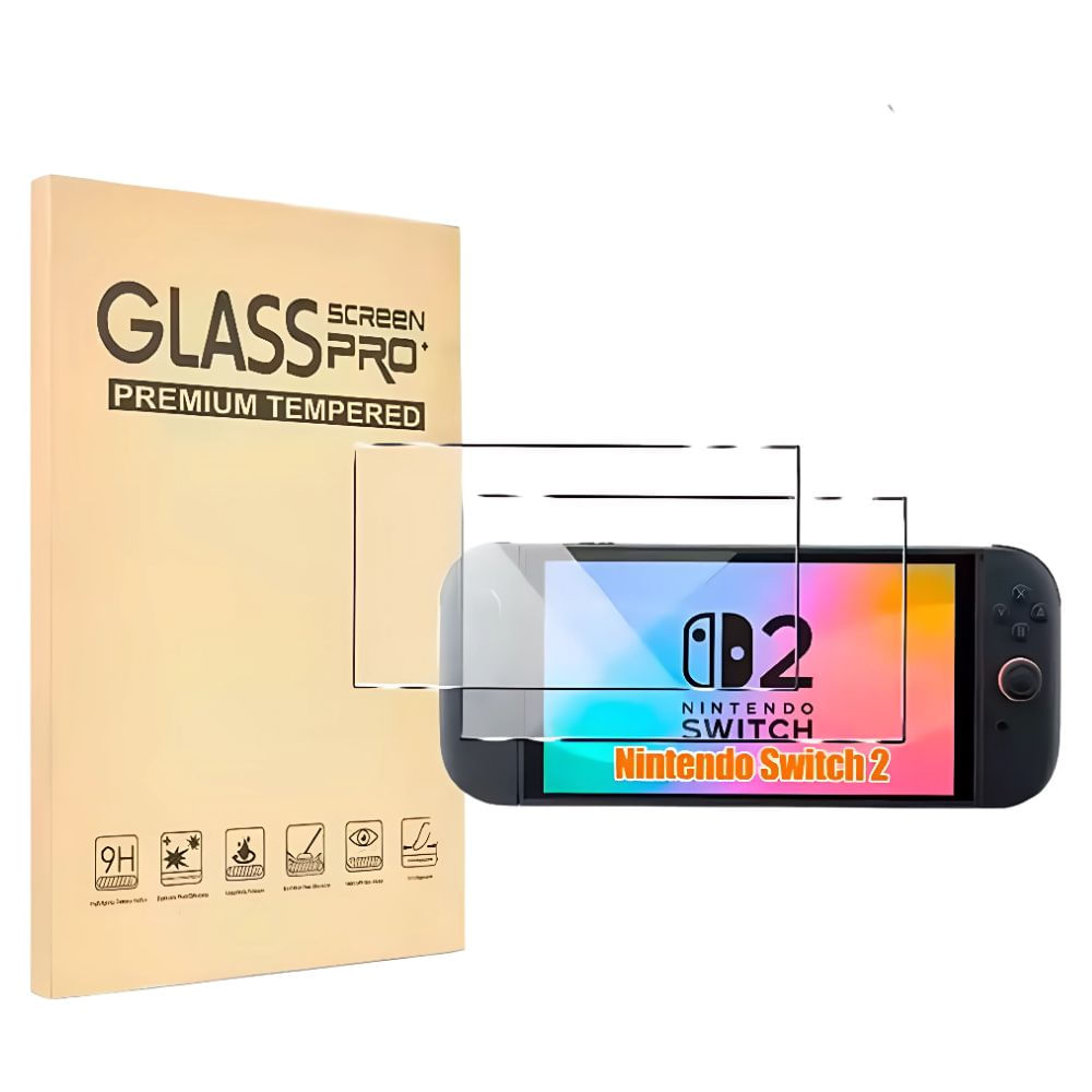 Pack 2 micas de vidrio templado, para Nintendo Switch 2, protección ultraresistente, y máxima sensibilidad