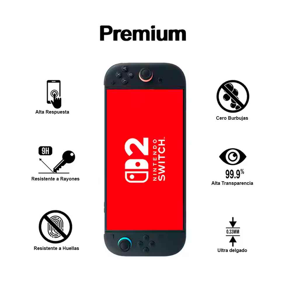 Imagen 2 del producto Pack 3 micas de vidrio templado, para Nintendo Switch 2, máxima protección