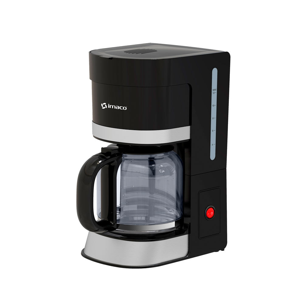 Imagen 1 del producto Cafetera eléctrica Imaco CM1203 800W, 1.2 litros, jarra de vidrio, y filtro reutilizable
