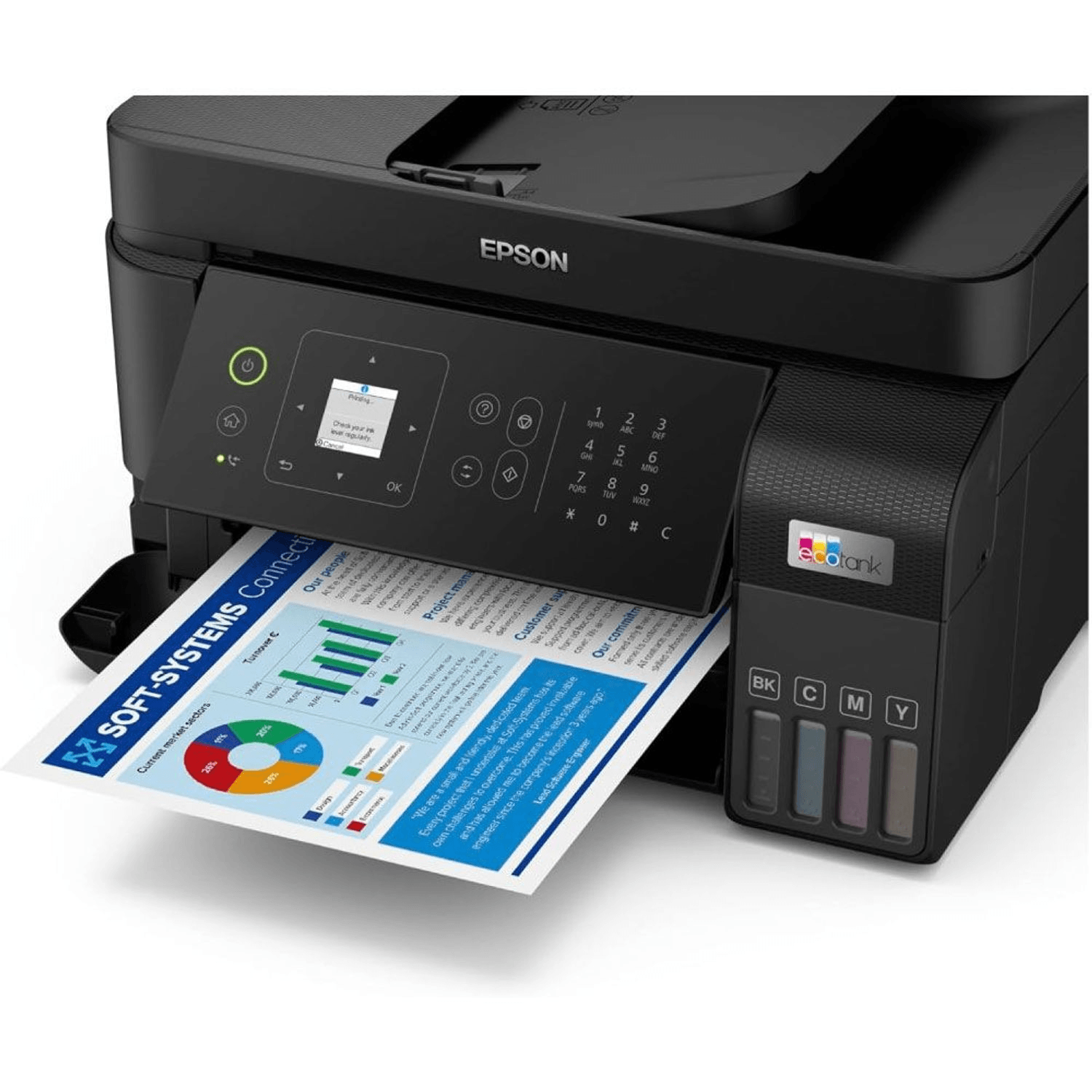 Imagen 2 del producto Impresora multifuncional Epson EcoTank L5590, inyección de tinta, inalámbrica, Wi-Fi, con tanques recargables
