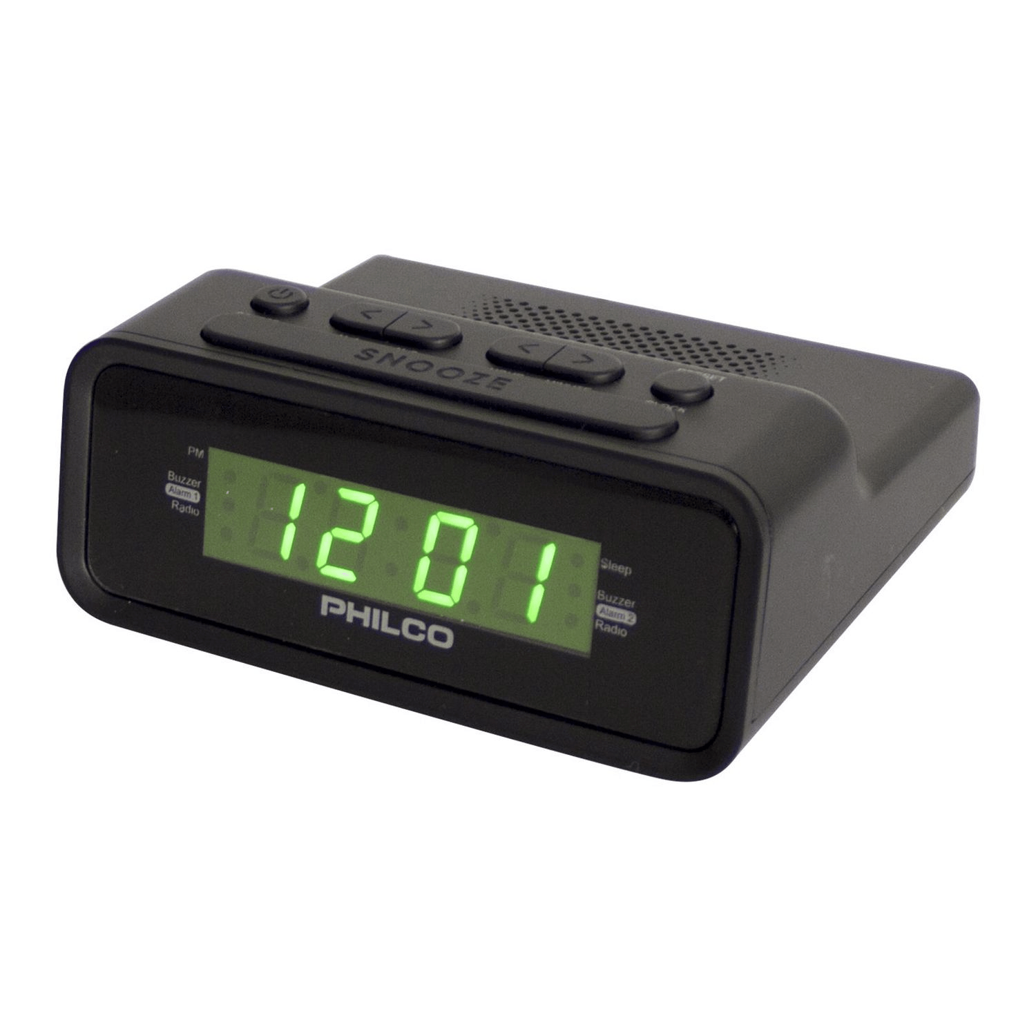 Imagen 2 del producto Radio reloj despertador Philco, alarma dual, radio FM, pantalla LED, negro - PAR1006-GR
