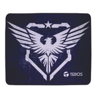 Mouse pad Teros, goma antideslizante, negro con diseño - TE-3014S