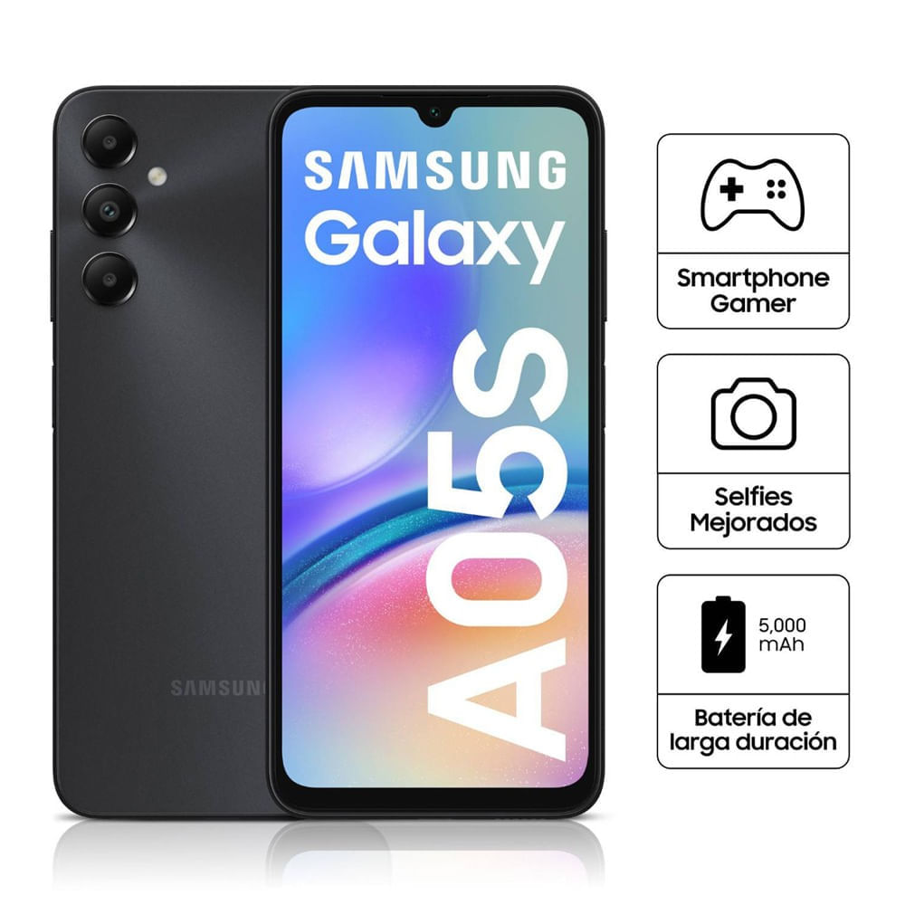 Imagen 2 del producto Reacondicionado: Celular Samsung Galaxy A05s 128GB, 6GB RAM, cámara trasera 50MP y frontal 13MP, 6.7"", negro
