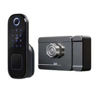 Cerradura digital inteligente Vlass Tech Rim clásica, 6 modos de desbloqueo, seguro automático, negra