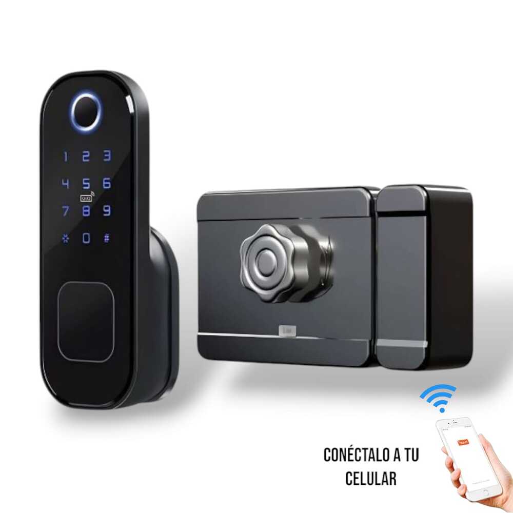 Imagen 2 del producto Cerradura digital inteligente Vlass Tech Rim clásica, 6 modos de desbloqueo, seguro automático, negra