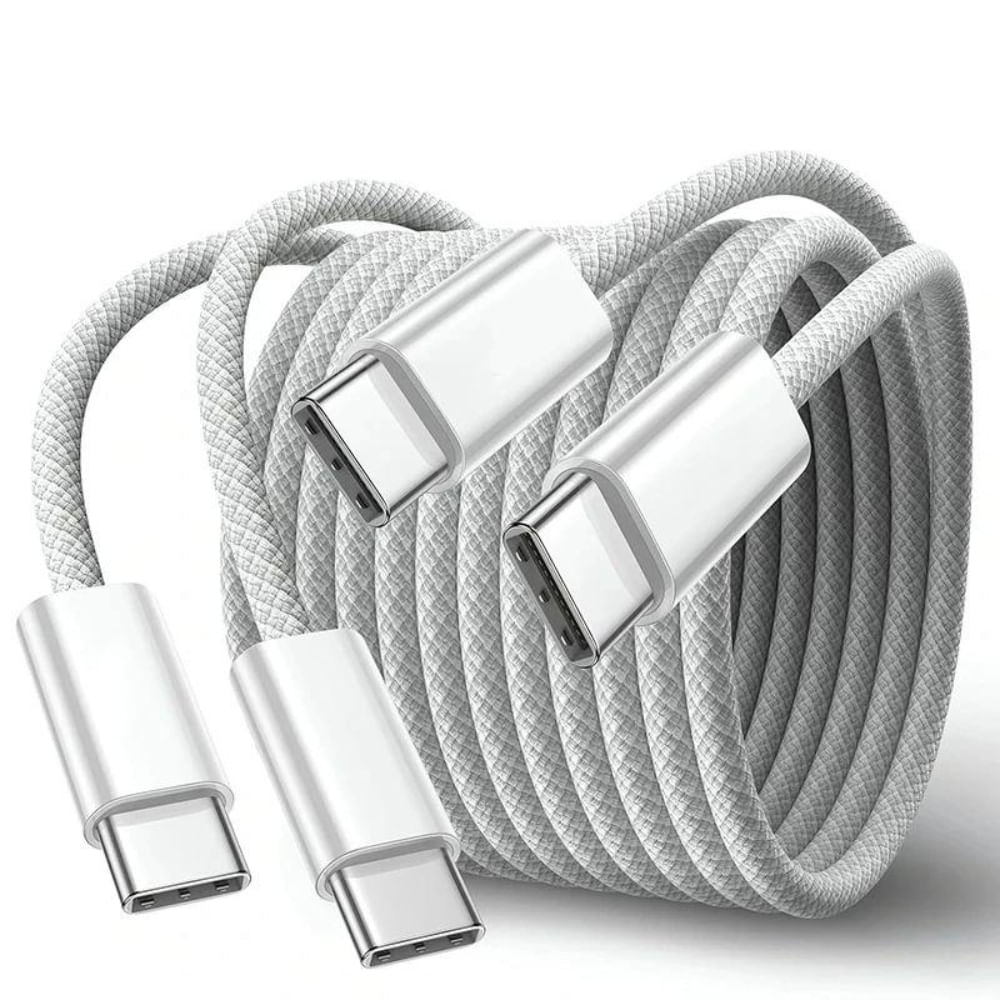 Imagen 1 del producto Cable USB C a USB C trenzado, 240W, de 2 metros, carga súper rápida, alta compatibilidad