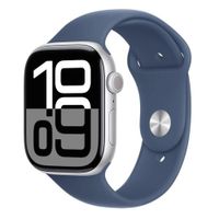 Apple Watch Series 10 46mm, GPS, certificación IP6X, batería hasta 18 horas, Talla M/L, memoria 64GB, sport band, plata