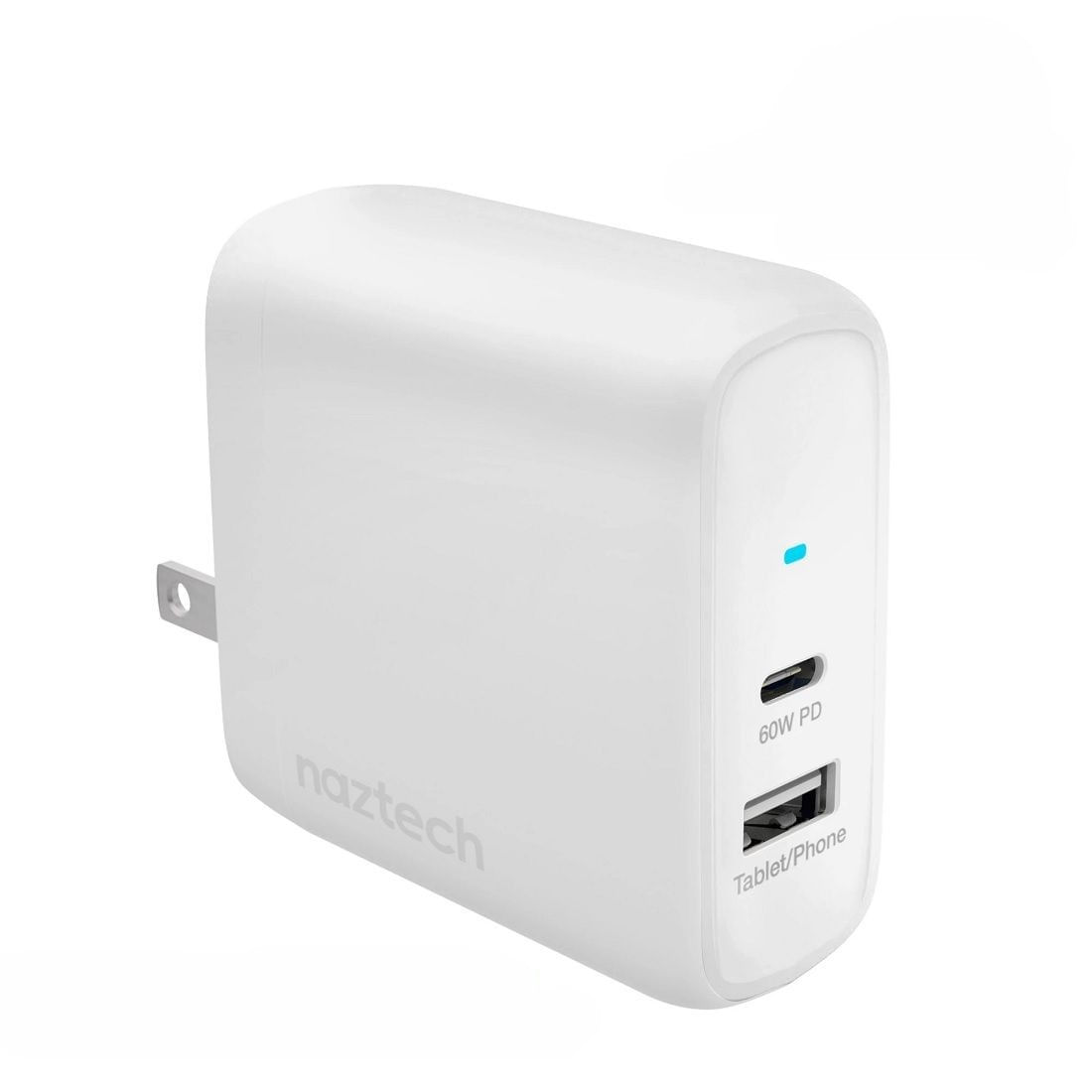 Cargador Dual Naztech SPEEDMAX 68W PD, GaN, Wall Charger, blanco