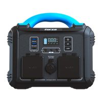 Generador eléctrico Forza FPP-T302 de baterías LMFP de 300W, carga rápida, tomas 2AC/6DC, 9 tomas, LED, 551Wh, compatible con carga solar, negro