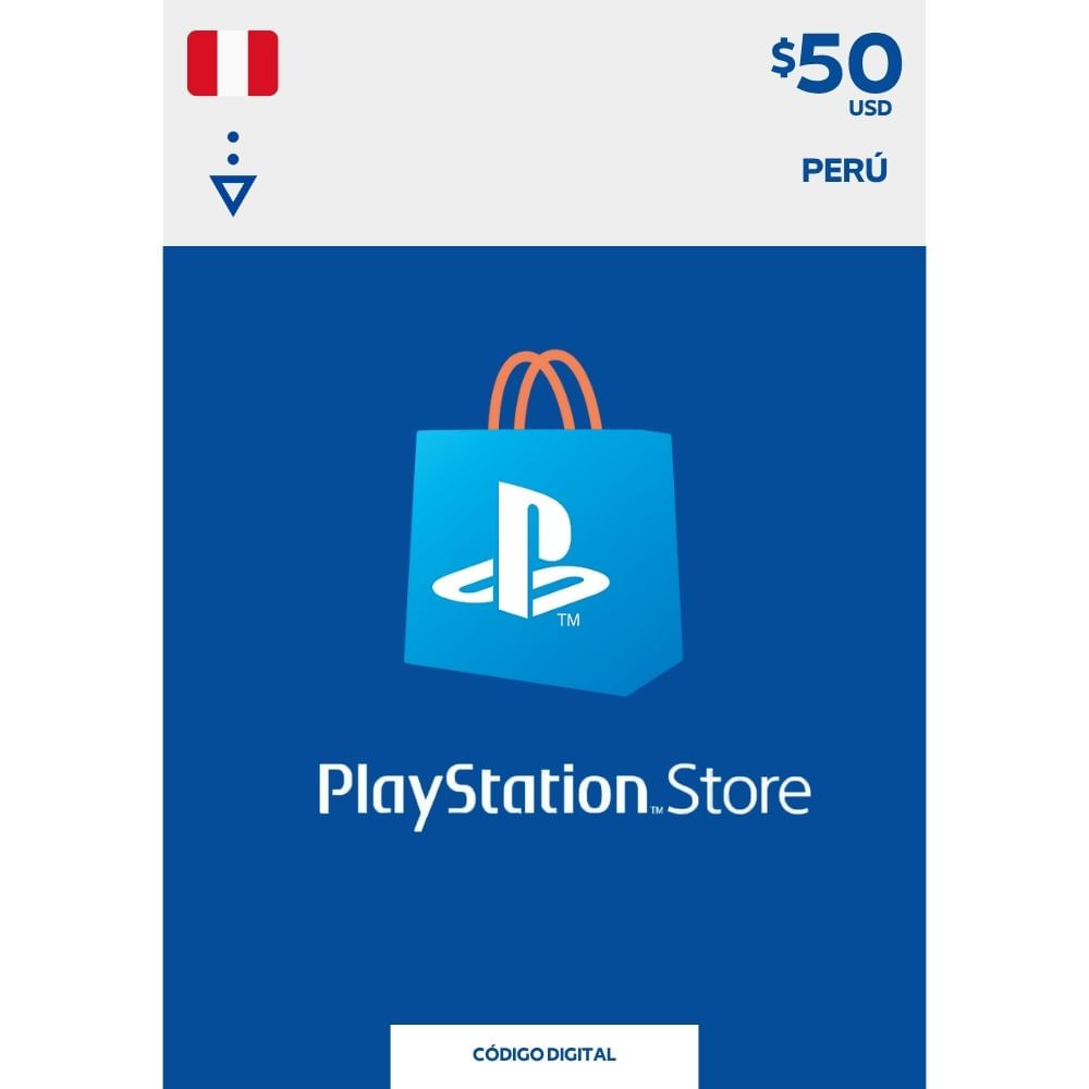 Código PlayStation Network $50 Perú - PSN 50 dólares PS5 PS4 Digital
