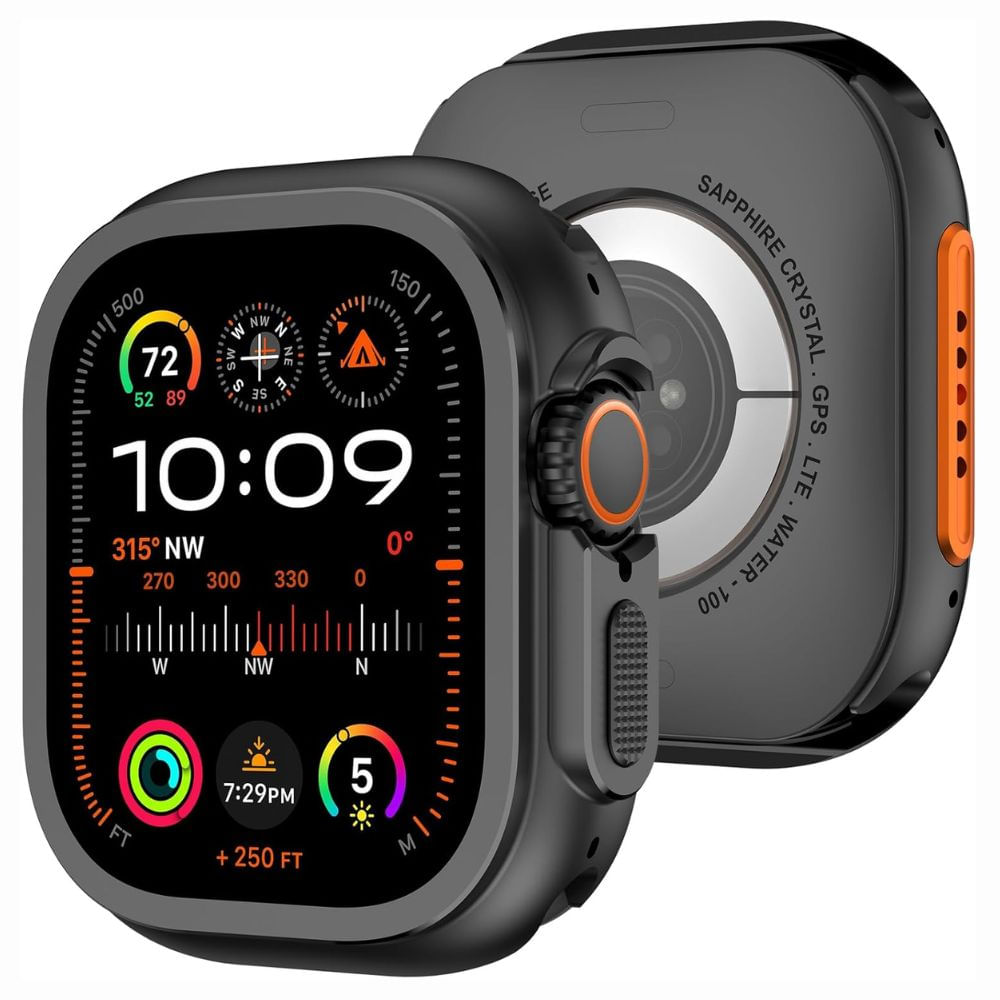 Case de metal Urvoi, para Apple Watch Ultra, Ultra 2, Ultra 3, negro