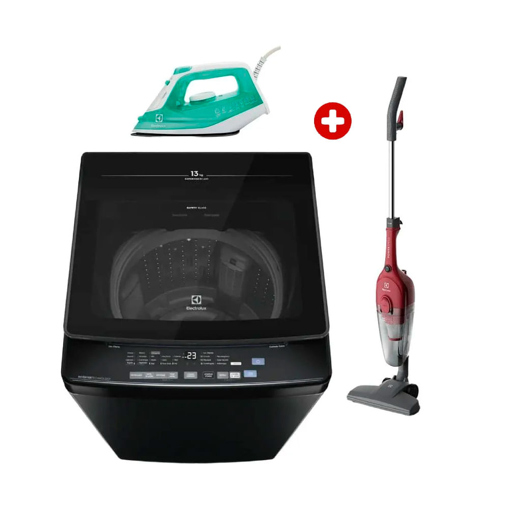 Imagen 1 del producto Combo: Lavadora carga superior 13kg (EWIJ13F2XSYB) + Aspiradora vertical (STK13) + Plancha a vapor Easyline (SIE70)